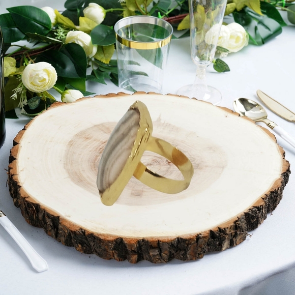 .Gold Tone Adjustable Ring with Jasper Stone - Picture 4 of 5